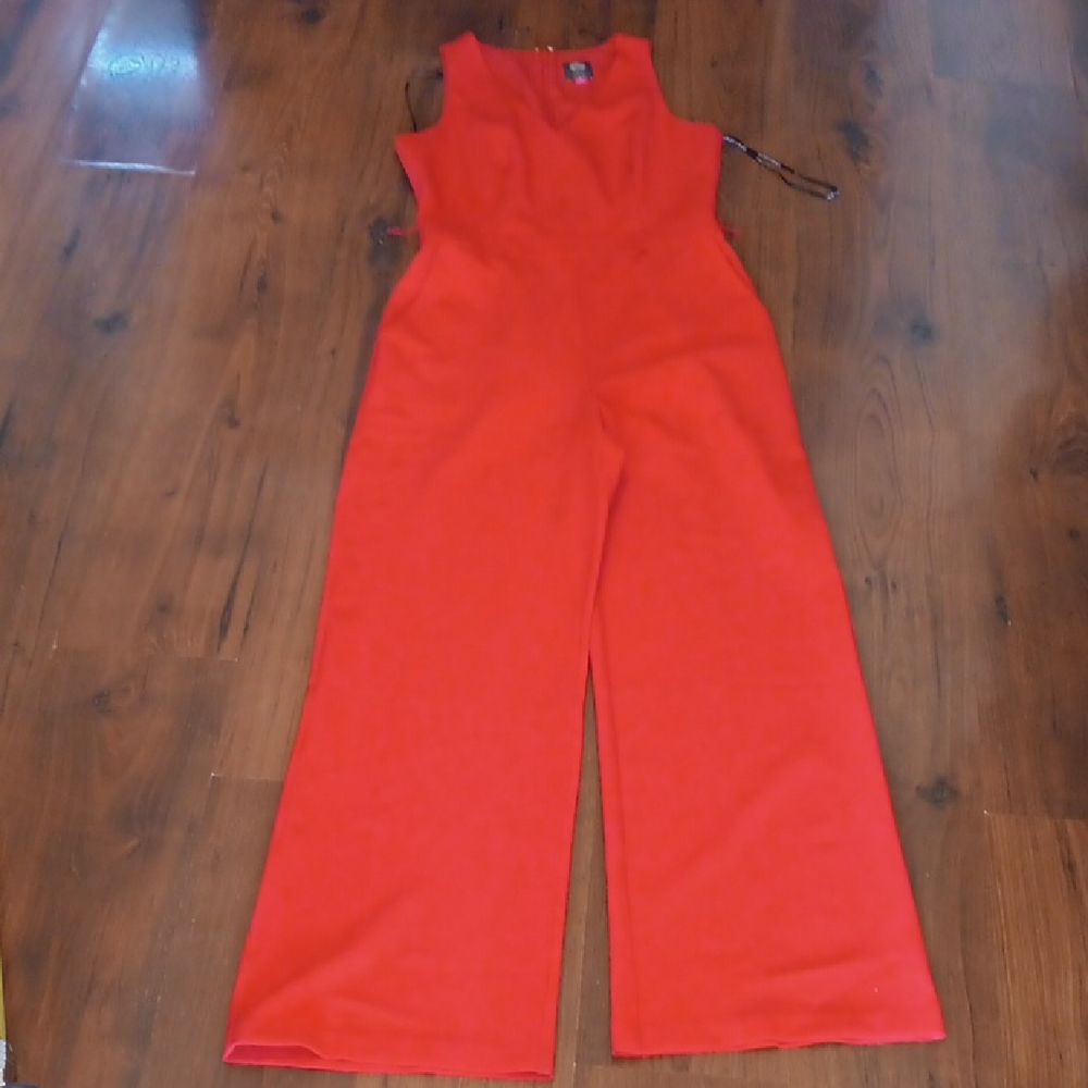 Vince Camuto Vibrant Red Sleeveless Jumpsuit. #117 - Picture 3 of 8